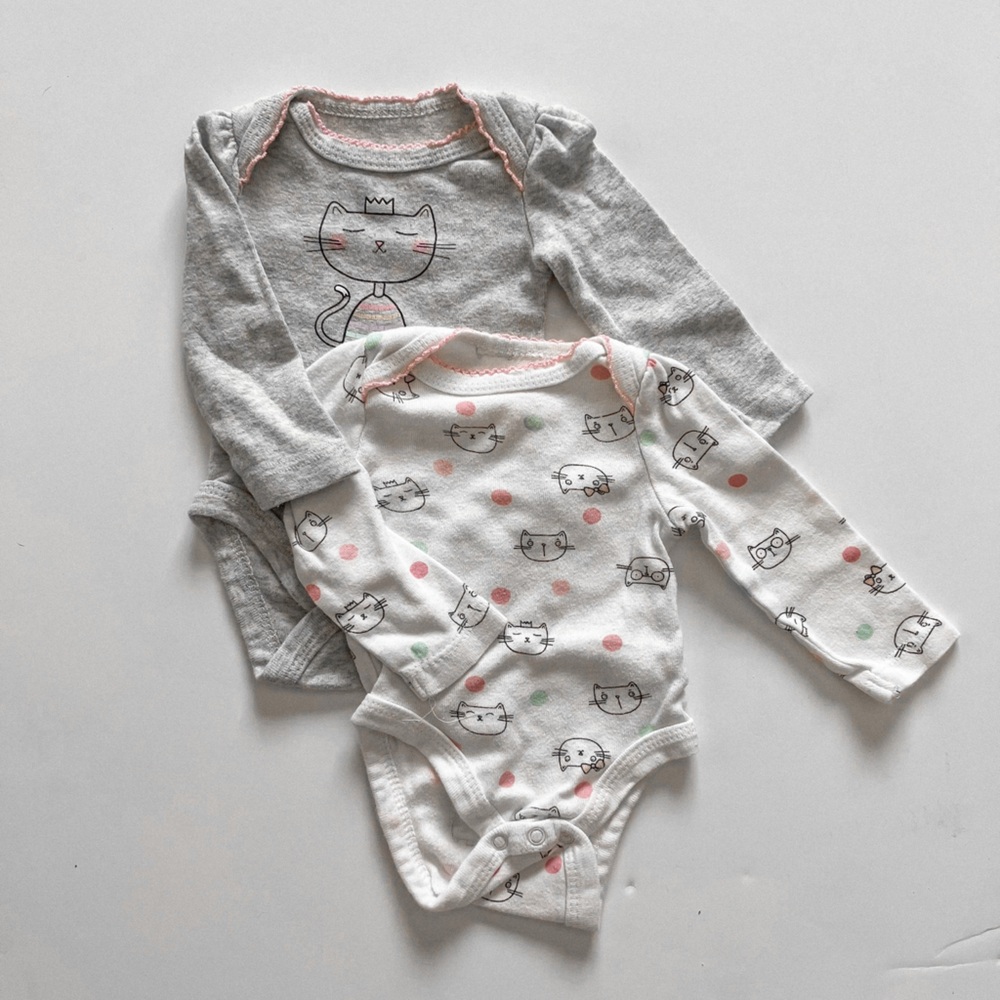 Circo Gray and White Cat Print Pajama Set